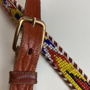 Beautiful beaded leather belt 32